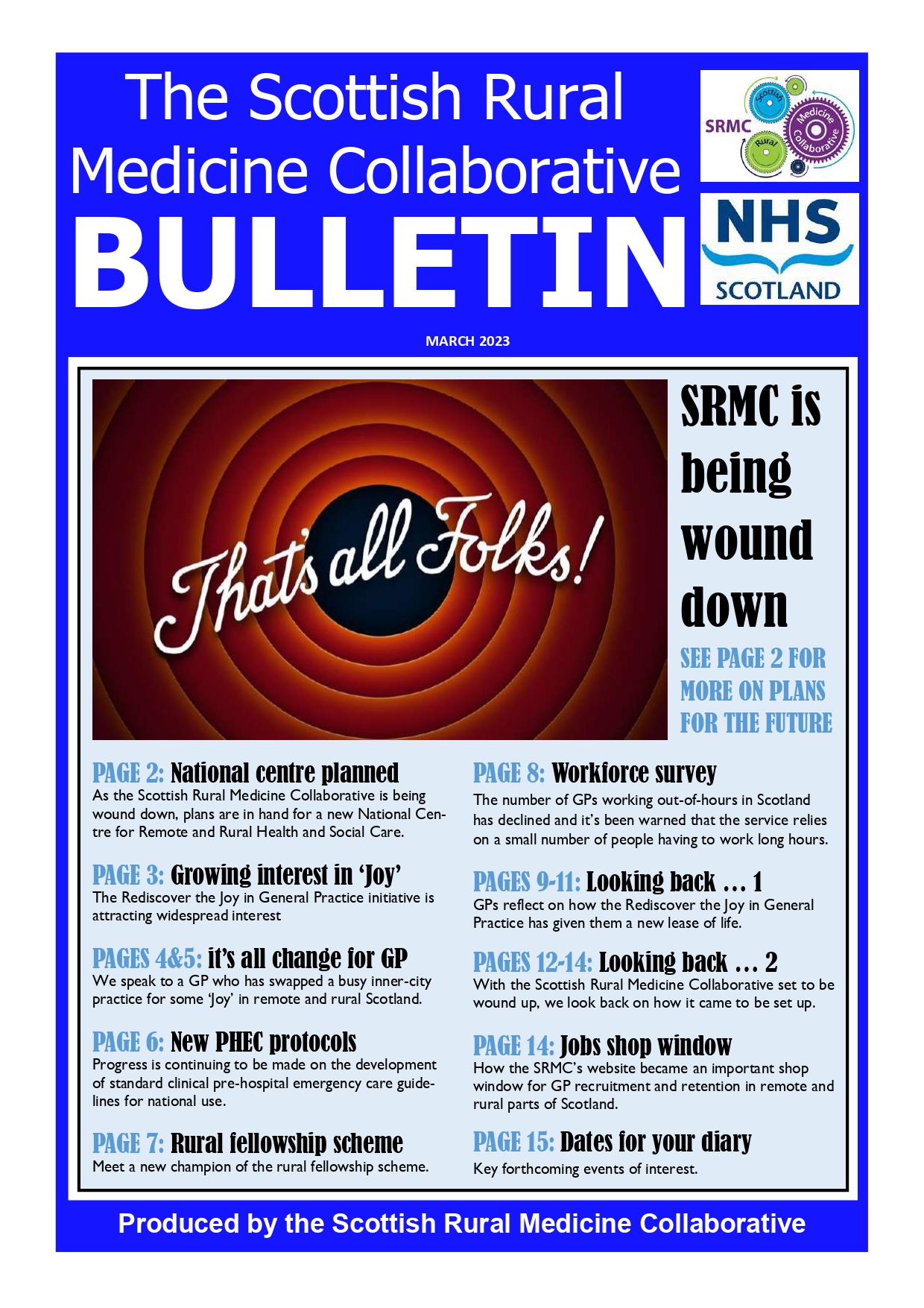 Newsletters - SRMC Bulletin March 2023 front page